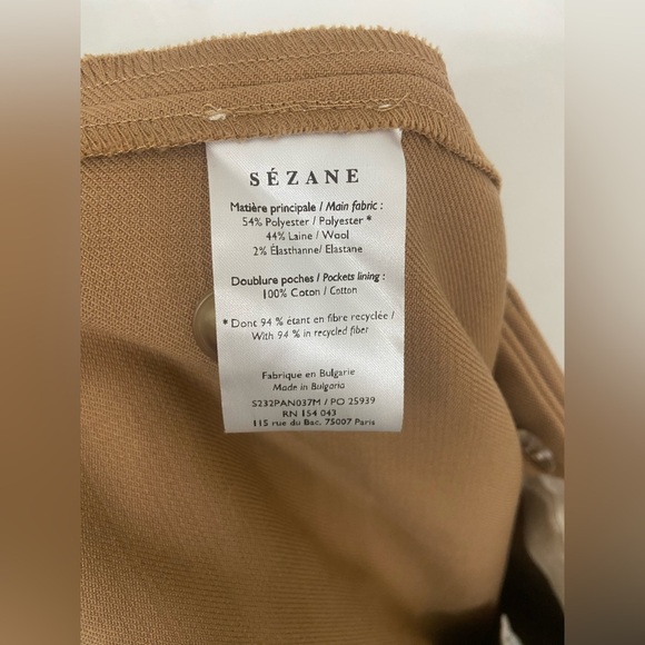 Sezane Chuck Trousers Camel Size US 8/ FR 40 - Picture 6 of 9